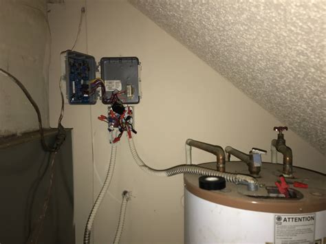 electric box with switch connected to water heater|water outlet box.